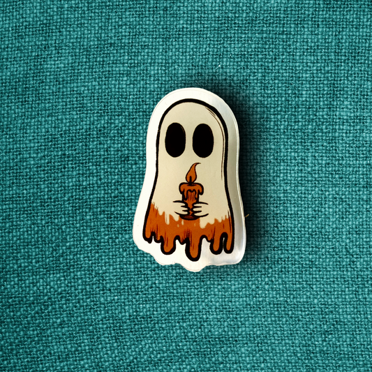 Ghost with Candle - Acrylic pin